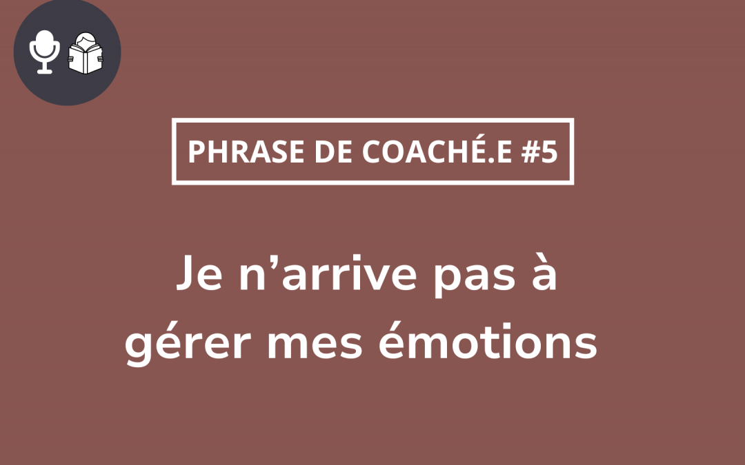 Cas coaching : « Je n’arrive pas à gérer mes émotions